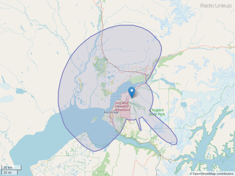 KYKA-FM Coverage Map
