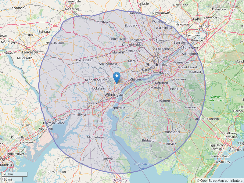 WSTW-FM Coverage Map