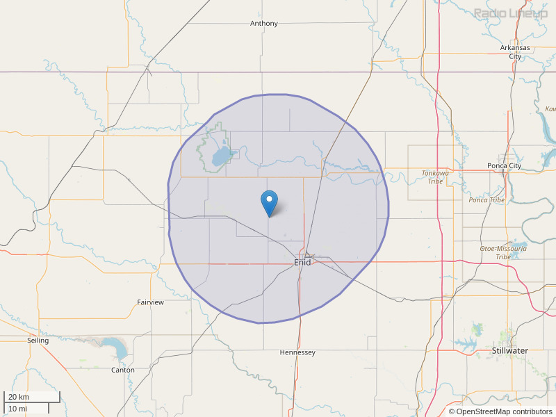 KNID-FM Coverage Map