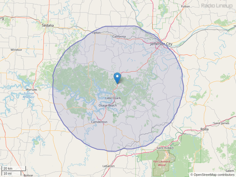 KZWV-FM Coverage Map