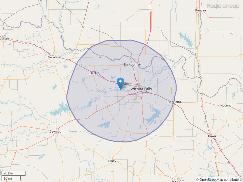 KXXN-FM Coverage Map