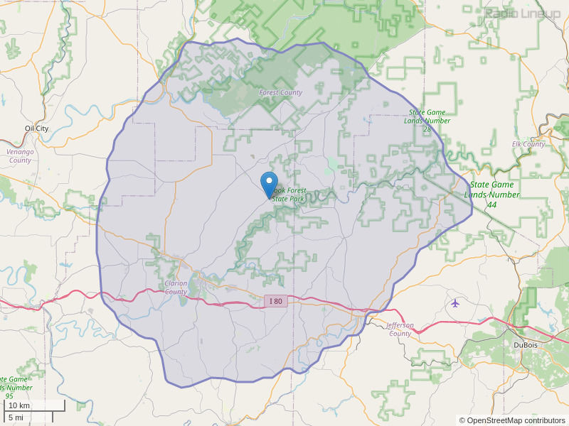 WKFT-FM Coverage Map