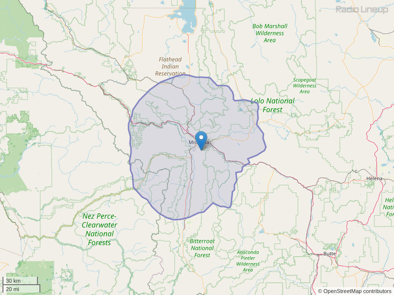 KFGM-FM Coverage Map