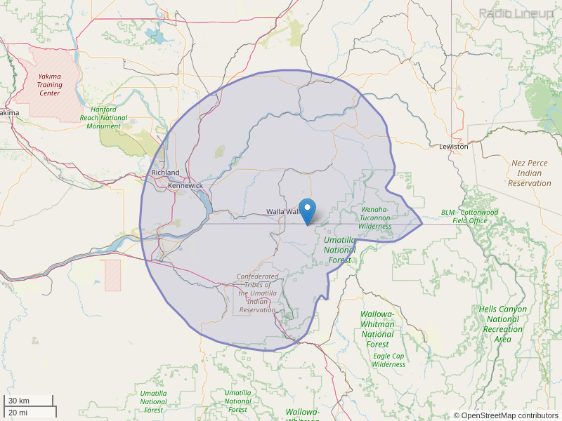 KXRX-FM Coverage Map