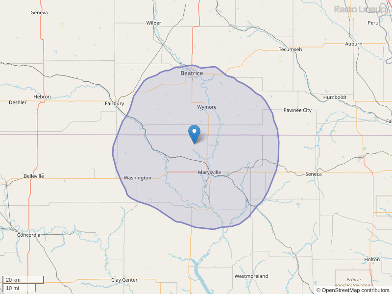 KNDY-FM Coverage Map