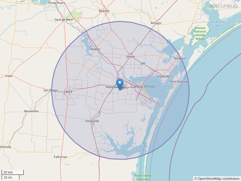 KLUX-FM Coverage Map