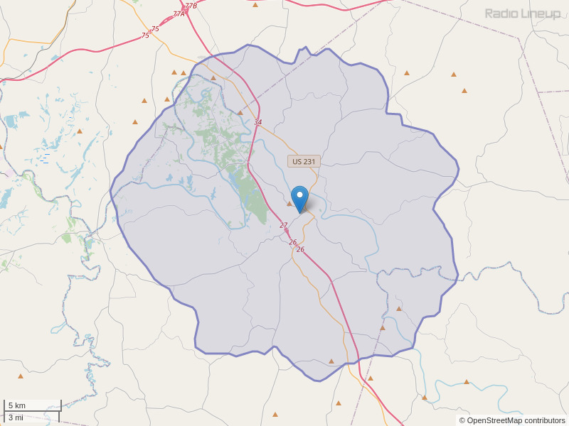 WKYY-FM Coverage Map