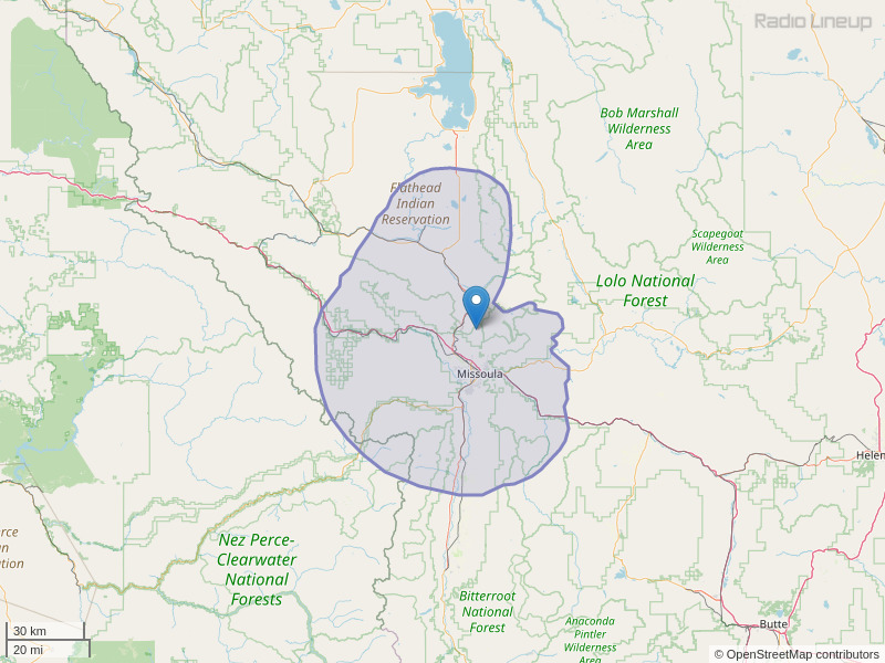 KYMI-FM Coverage Map