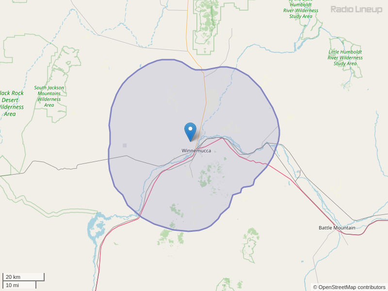 KHYX-FM Coverage Map