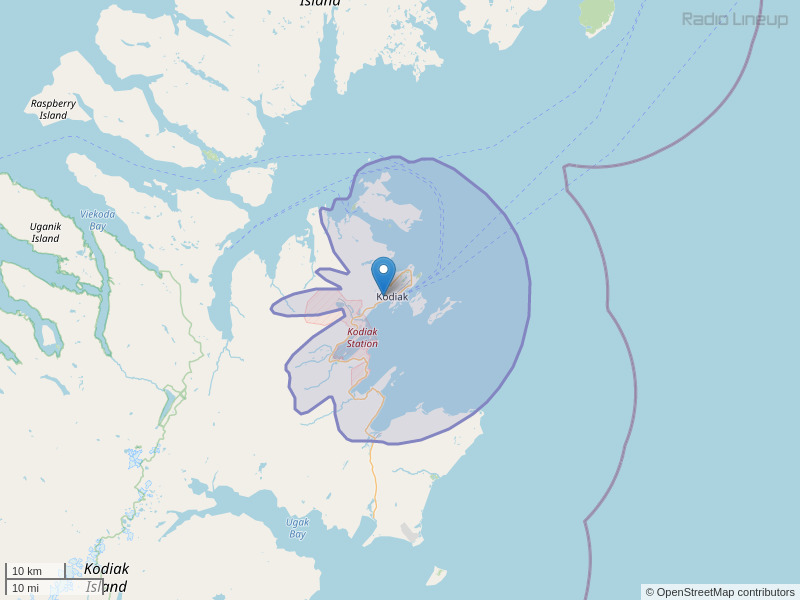 KODK-FM Coverage Map