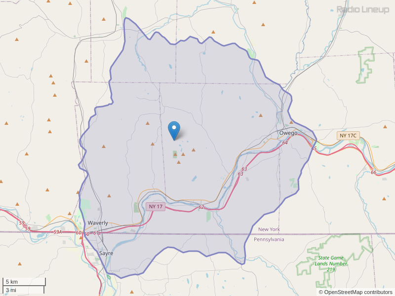WHVM-FM Coverage Map