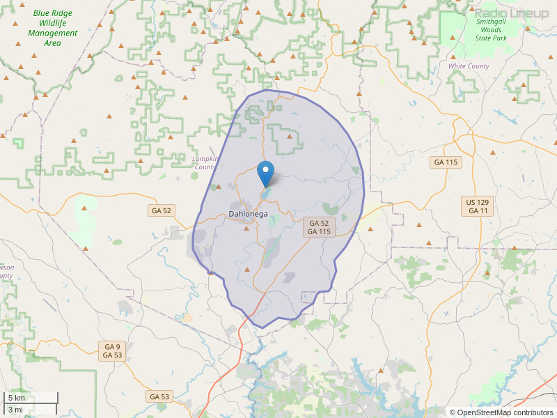 WCDG-FM Coverage Map