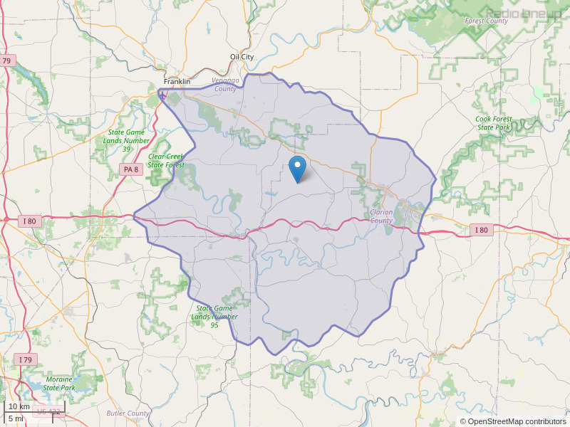 WCGT-FM Coverage Map