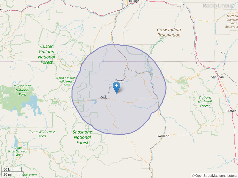 KNWT-FM Coverage Map