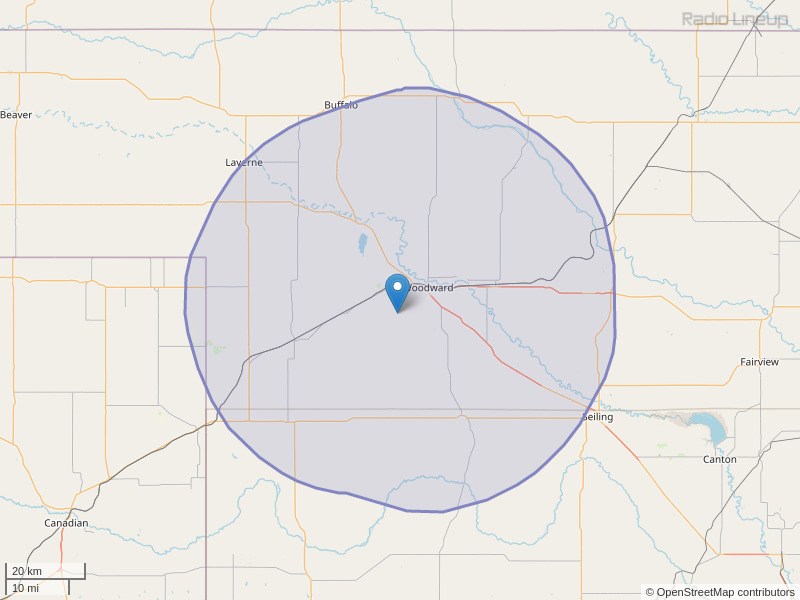 KWOU-FM Coverage Map