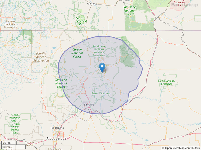 KCEY-FM Coverage Map