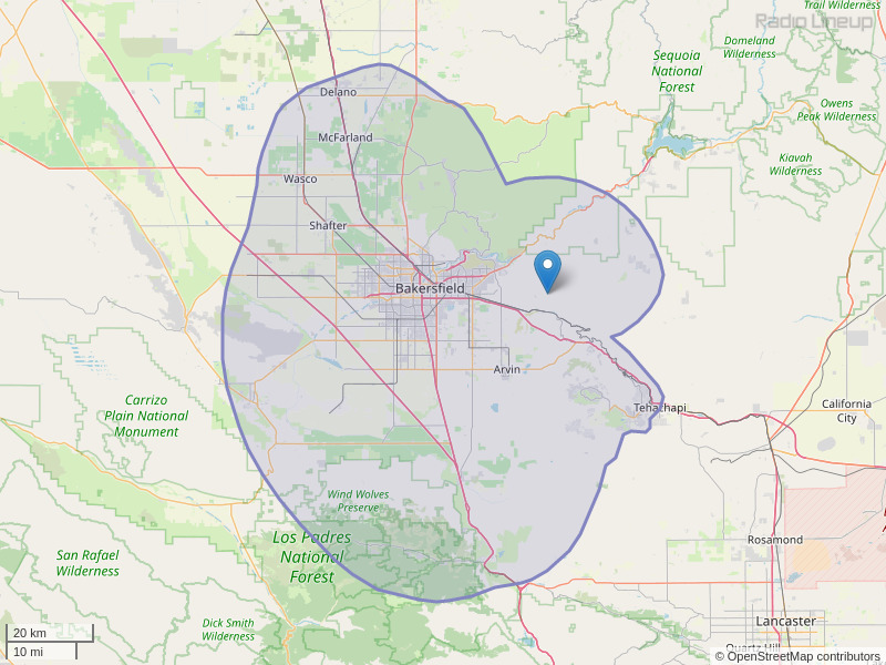 KRAB-FM Coverage Map