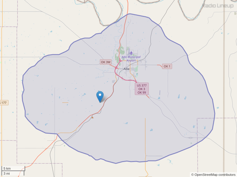 KOUA-FM Coverage Map