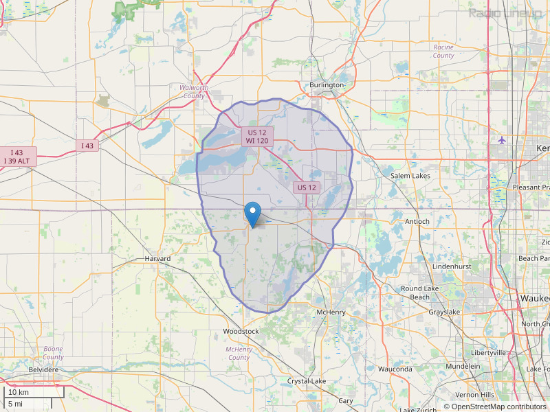 WTZY-FM Coverage Map