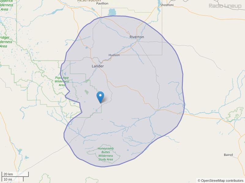 KUWW-FM Coverage Map