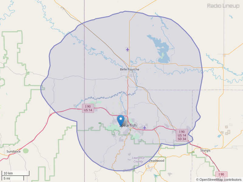 KYSD-FM Coverage Map