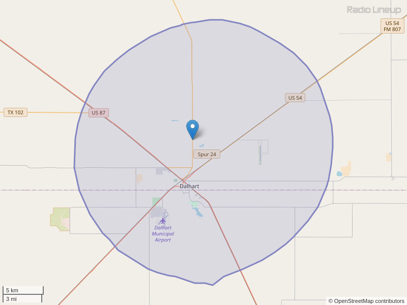 KTDH-FM Coverage Map
