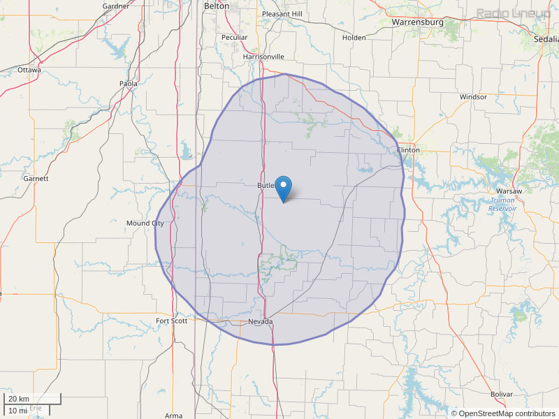 KYLF-FM Coverage Map