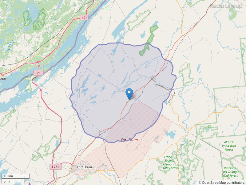 WSLG-FM Coverage Map