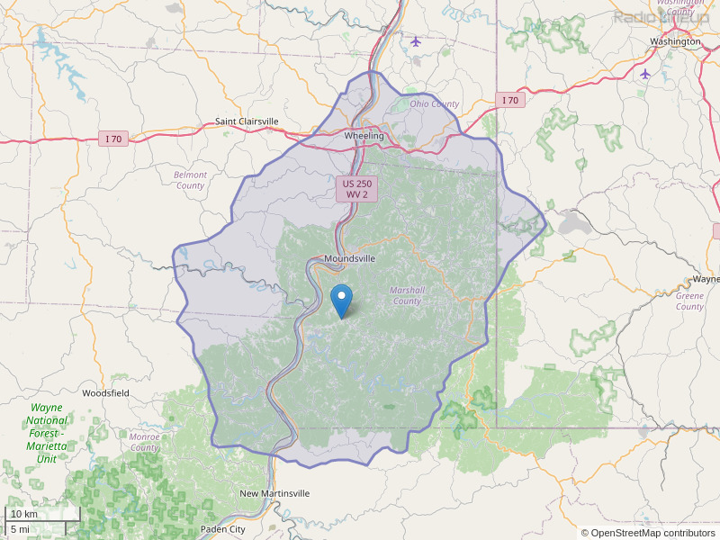 WULV-FM Coverage Map