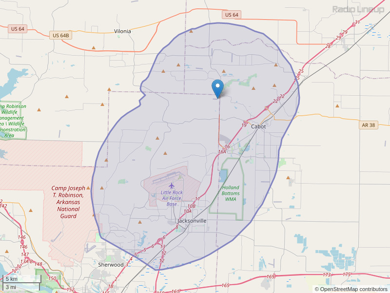 KNFR-FM Coverage Map