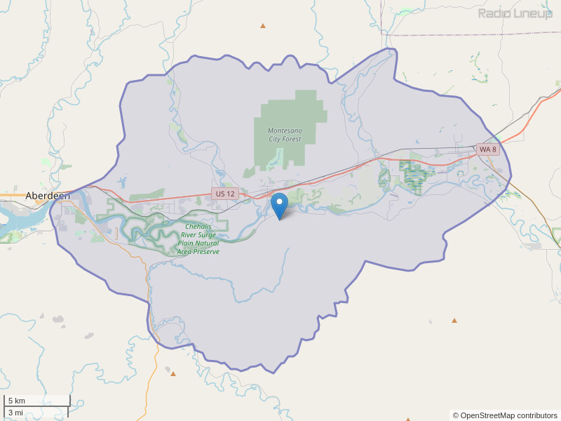 KGHE-FM Coverage Map
