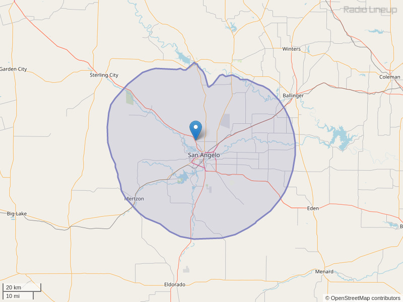 KCLL-FM Coverage Map