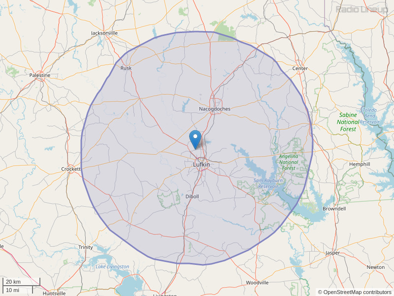 KAFX-FM Coverage Map