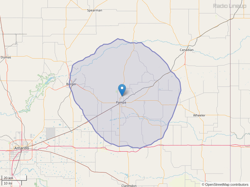 KRWP-FM Coverage Map