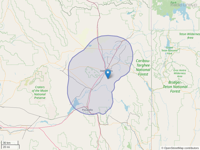 KFTZ-FM Coverage Map