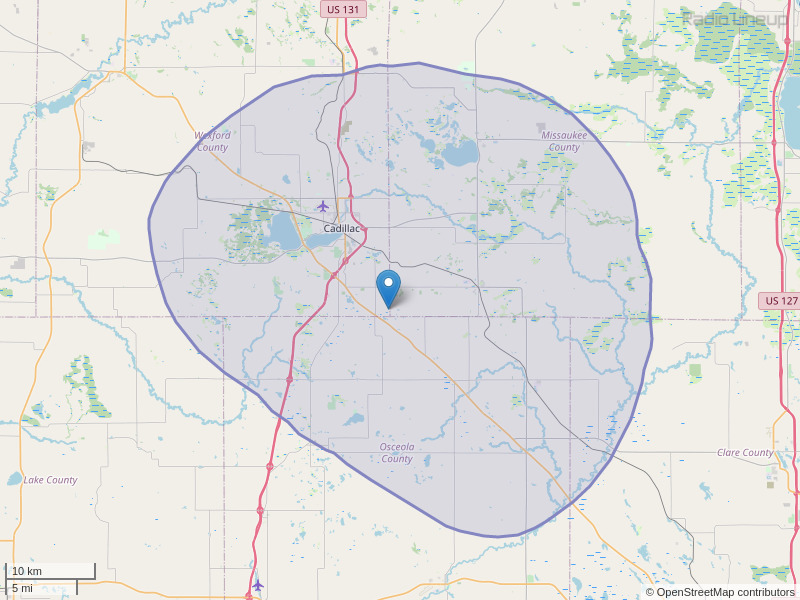 WCDY-FM Coverage Map