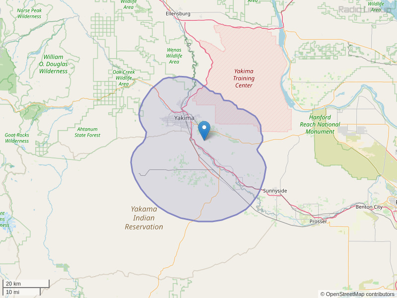 KYXE-FM Coverage Map