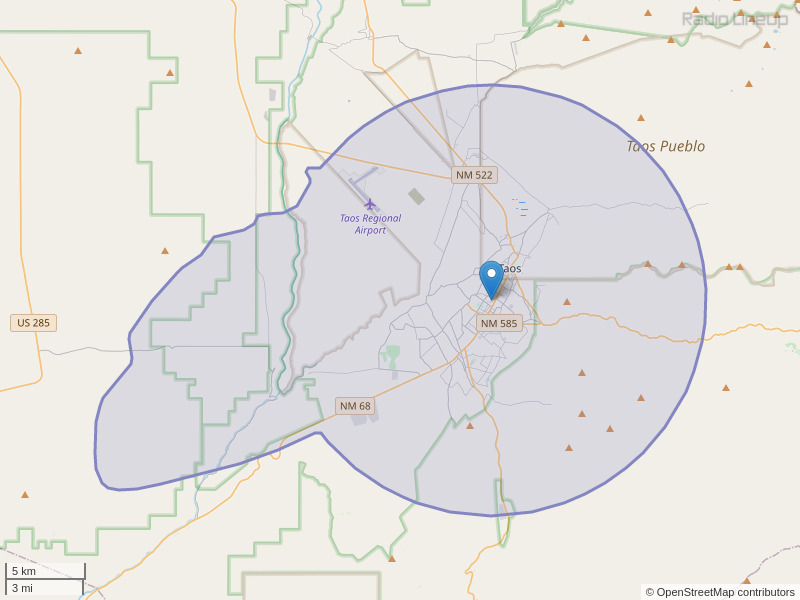 KNCE-FM Coverage Map