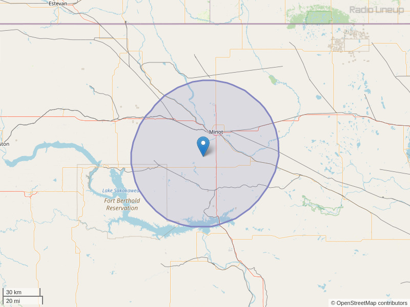 KNDL-FM Coverage Map