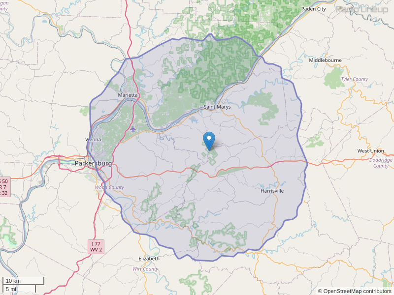 WOUX-FM Coverage Map