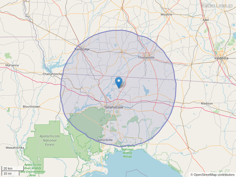 WHTF-FM Coverage Map