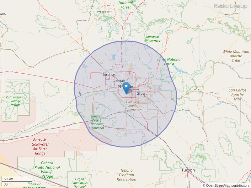 KYOT-FM Coverage Map
