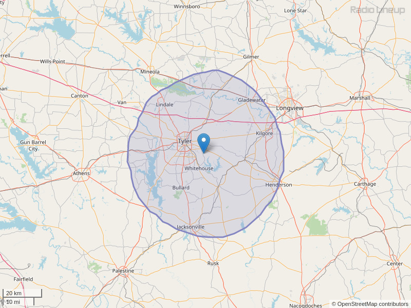 KGLY-FM Coverage Map