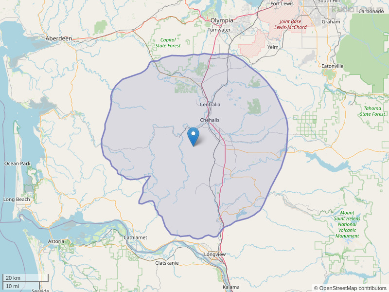 KVNW-FM Coverage Map