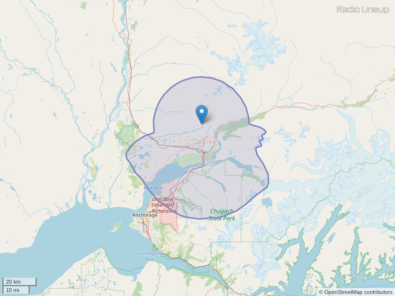 KNLT-FM Coverage Map