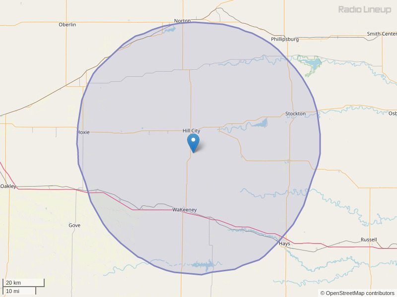 KWKN-FM Coverage Map