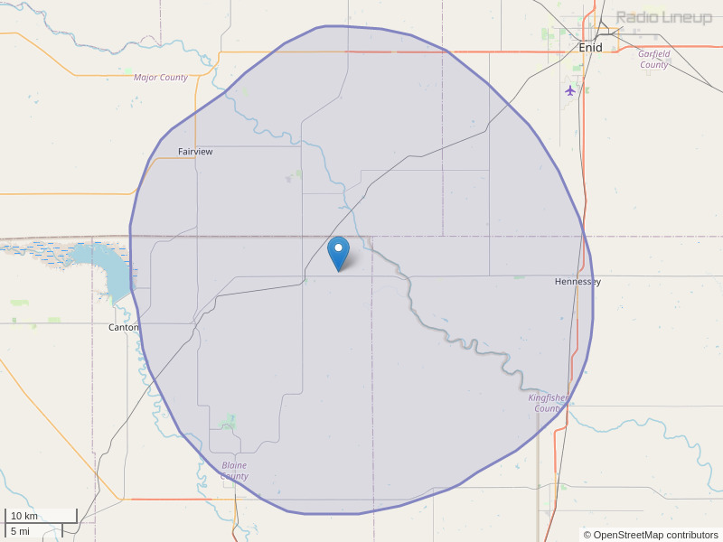 KOCD-FM Coverage Map