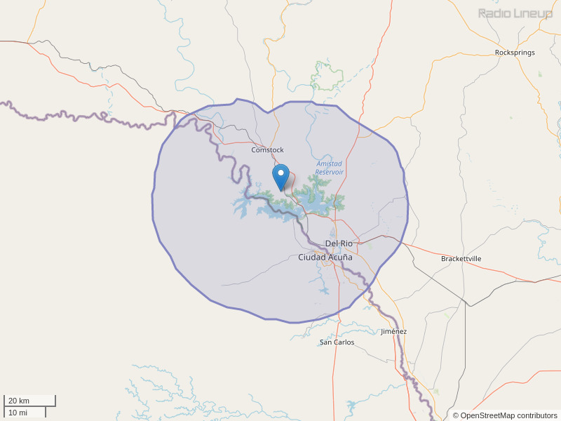KDER-FM Coverage Map