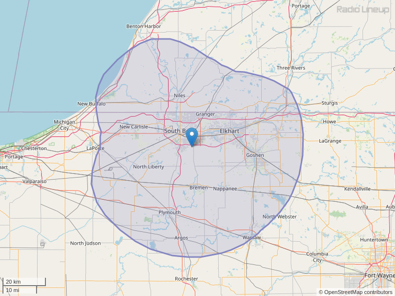 WVPE-FM Coverage Map