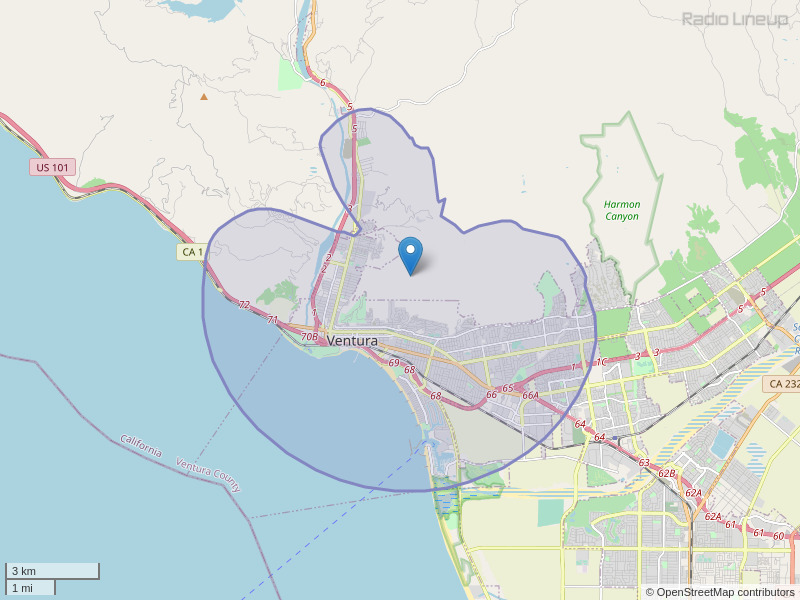 KOXZ-LP Coverage Map